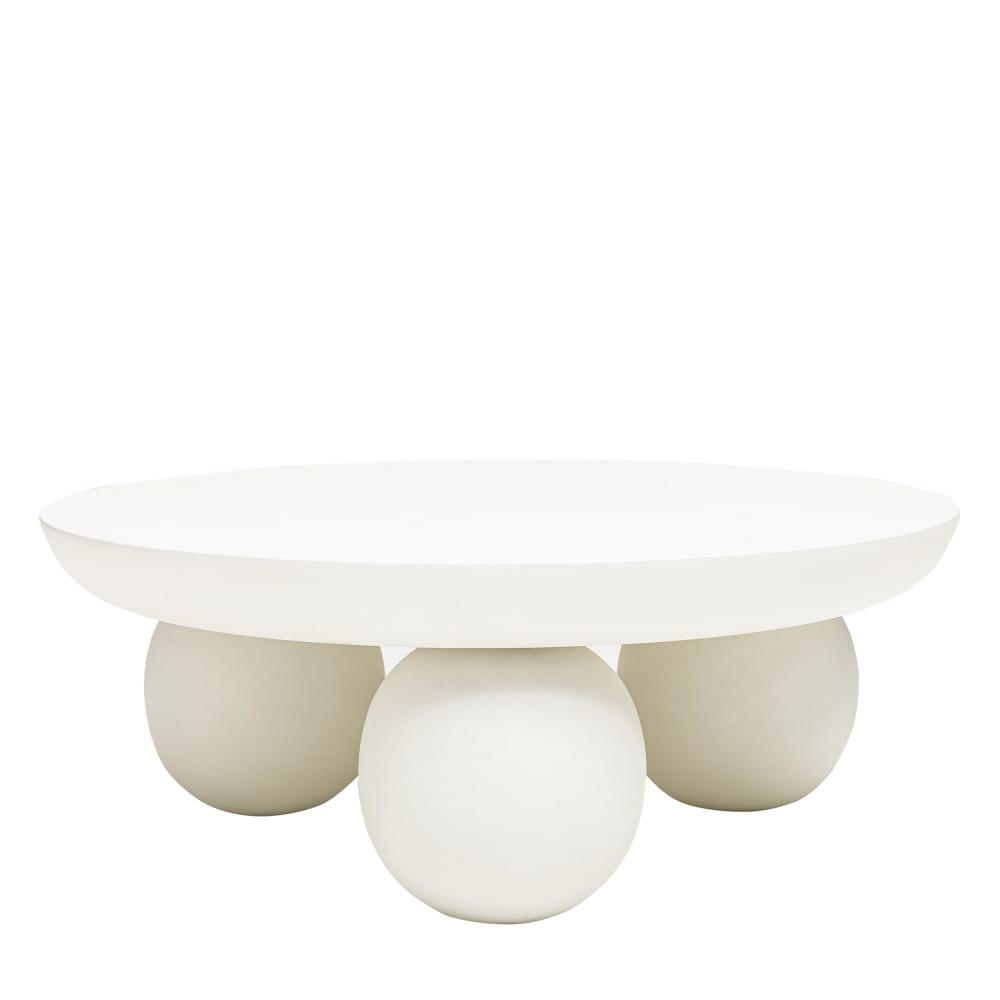 Table basse en bois massif ø90cm - Blanc