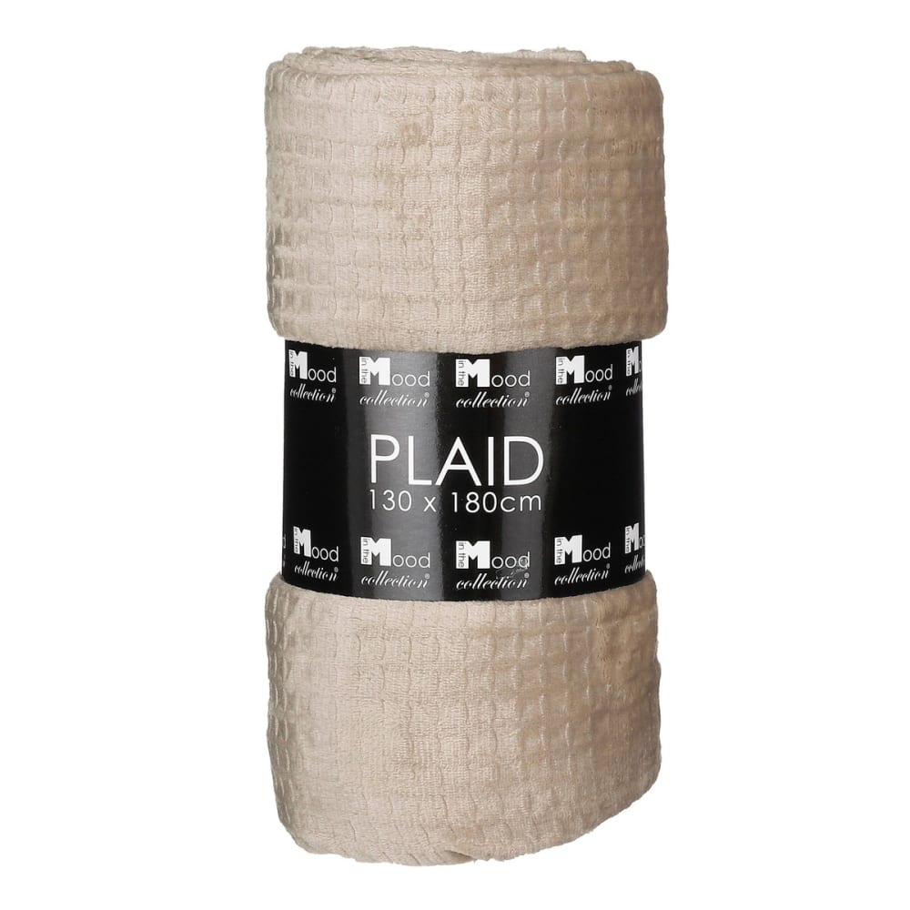 Plaid beige polyester h1xl130xl180cm