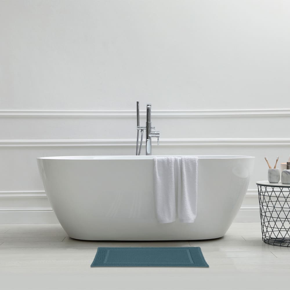Tapis de bain uni coton éponge oeko-tex 50x70cm - Maisons du Monde