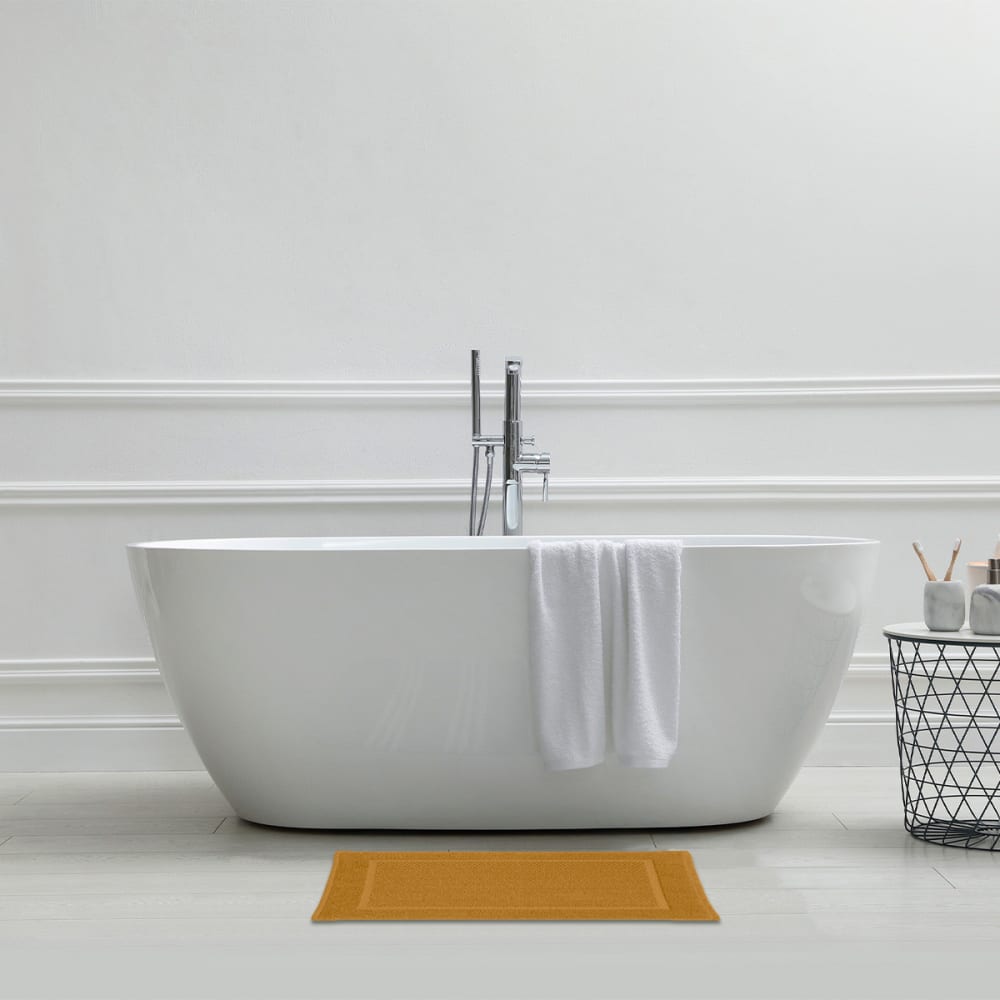 Tapis de bain uni coton éponge oeko-tex 50x70cm - Maisons du Monde