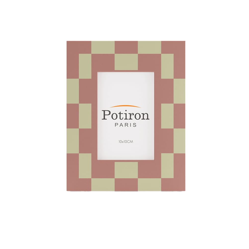 Cadre photo design à damier couleur pêche 13x18cm