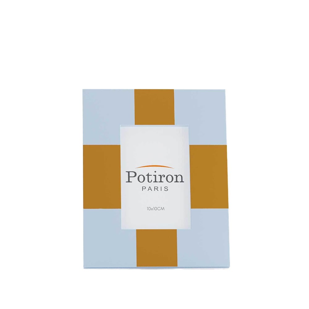 Cadre photo moderne formes géométriques bleu et orange 10x15cm