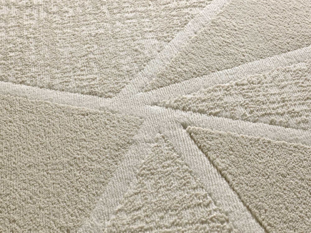 Tapis à relief géométrique blanc/crème 160x230 cm — vue 4