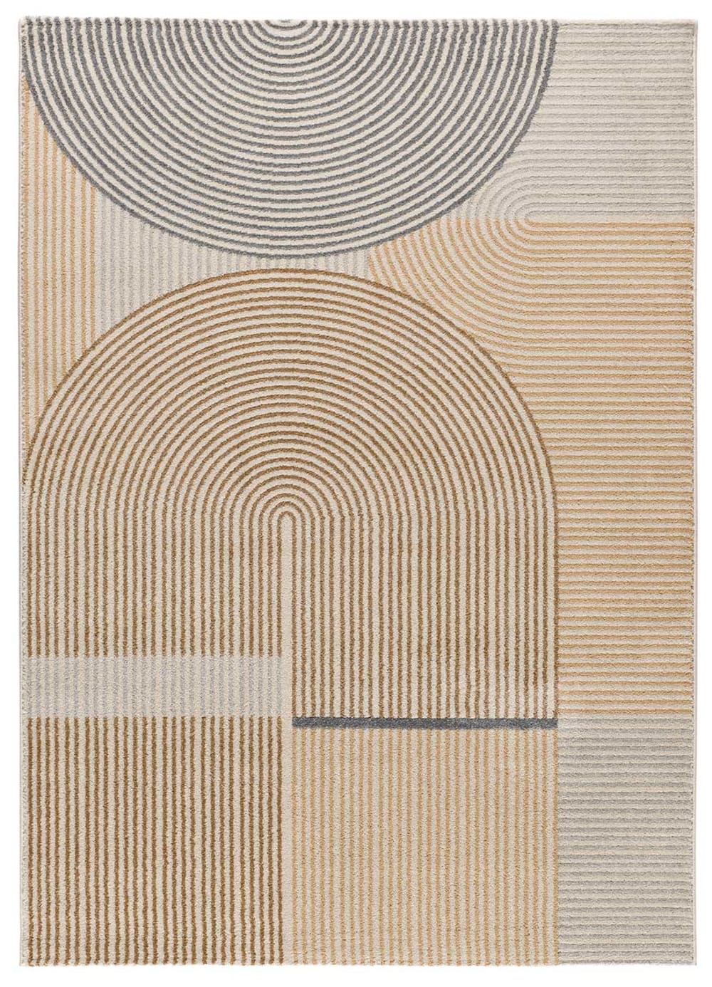Tapis géométrique beige/gris 140x200 cm
