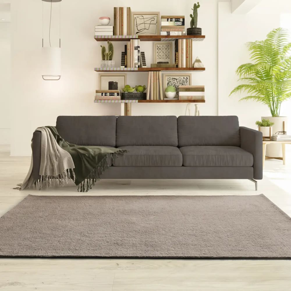 Atticgo Waschbarer Teppich Einfarbig Taupe, 80x150 cm style modern Taupe Öko-Tex Zertifikat Pes - Polyester