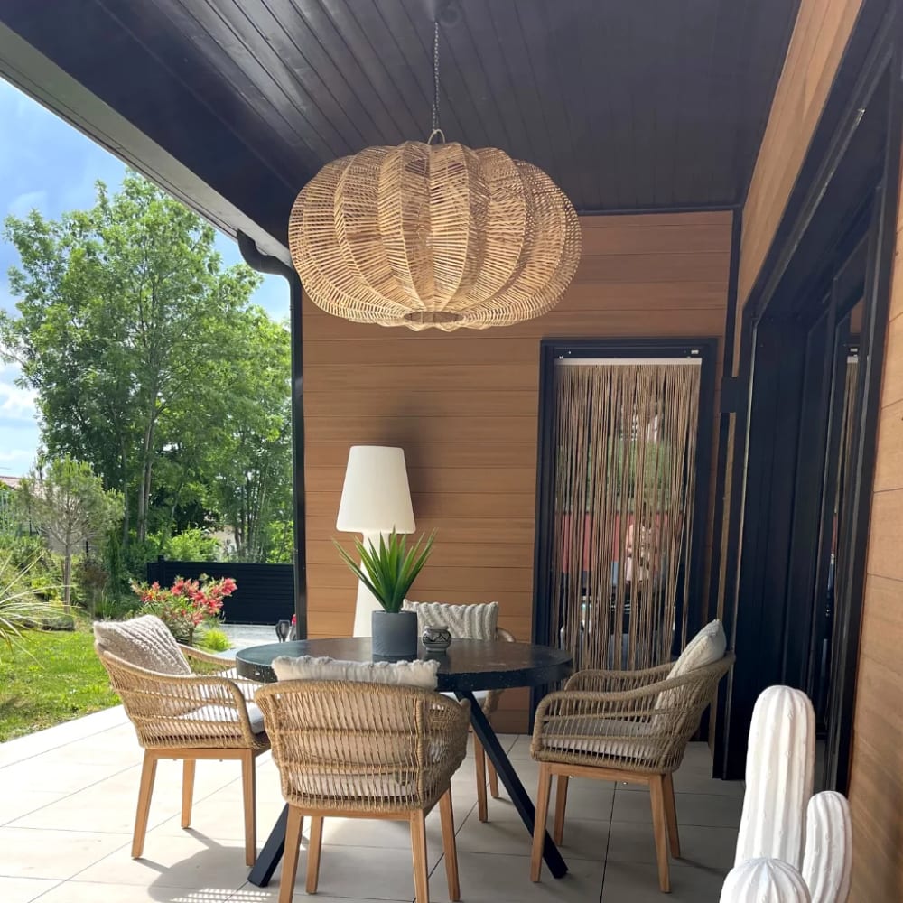 Suspension naturelle XXL en rotin 47x100 — vue 3