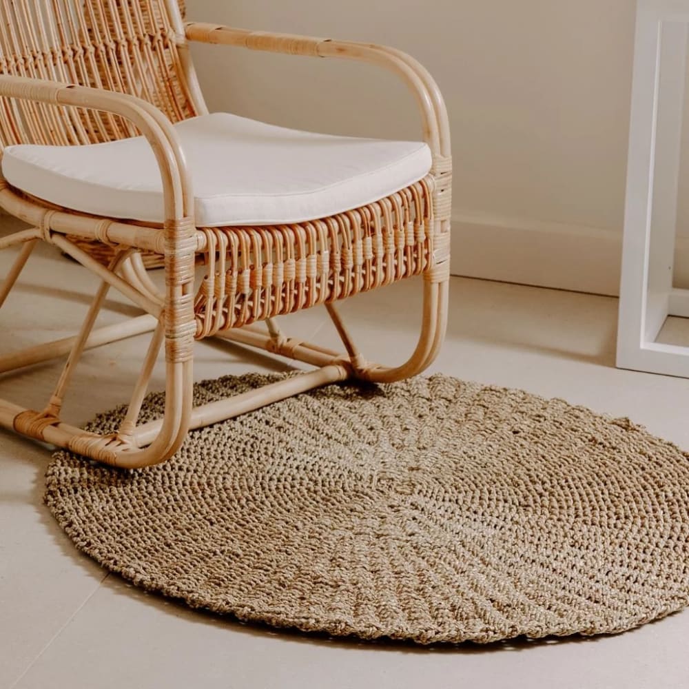 Tapis rond en jonc de mer naturel D100 — vue 3