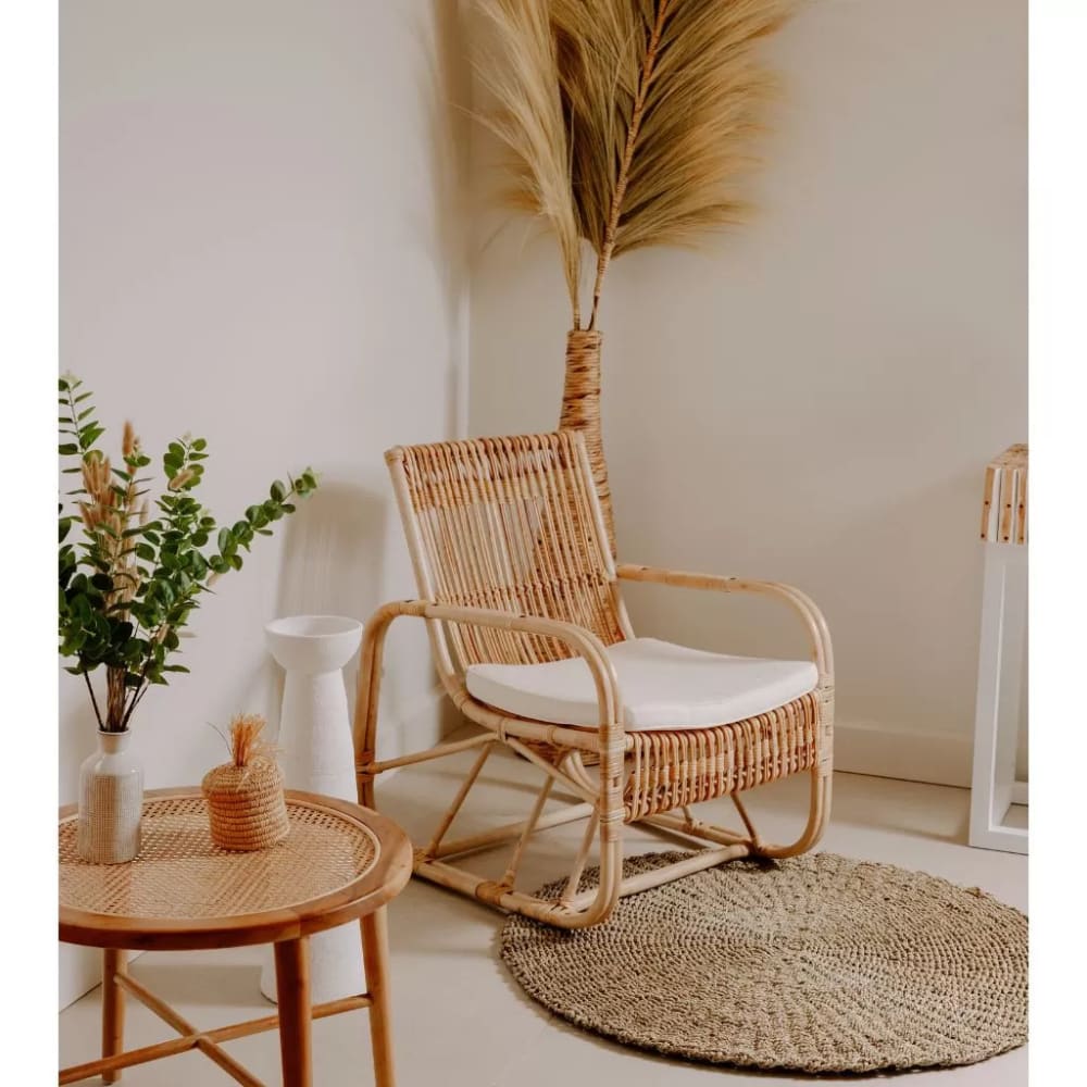 Tapis rond en jonc de mer naturel D100 — vue 4