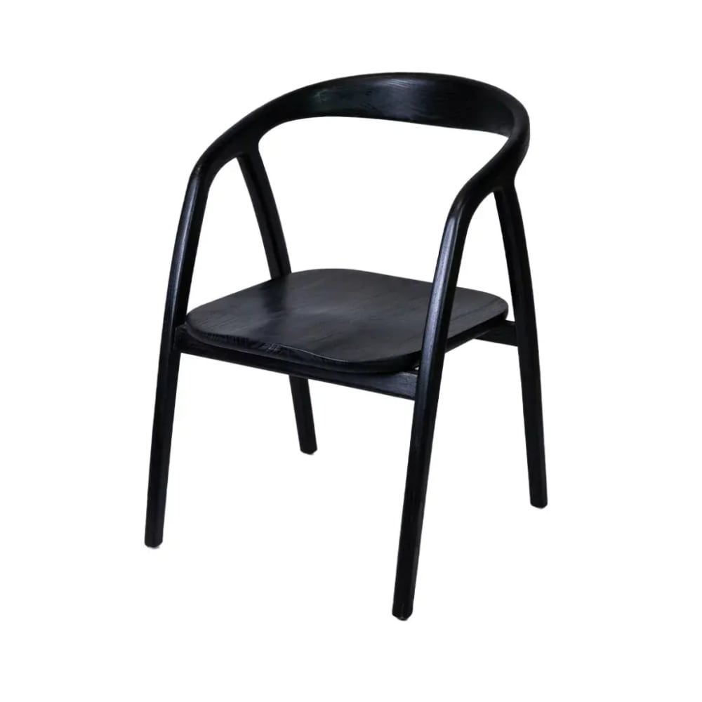 Chaise noire en bois de sungkai avec accoudoirs 78x54x54 - Maisons du Monde