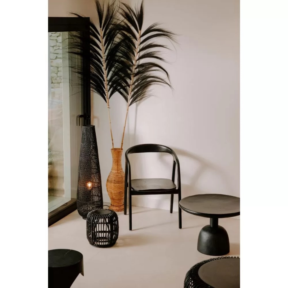 Lampadaire noir en rotin 28x100 — vue 4