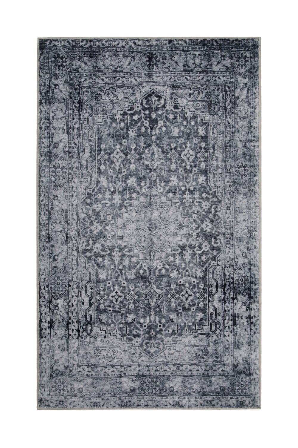 Tapis de bain gris motif classique vintage imprimé 60x100