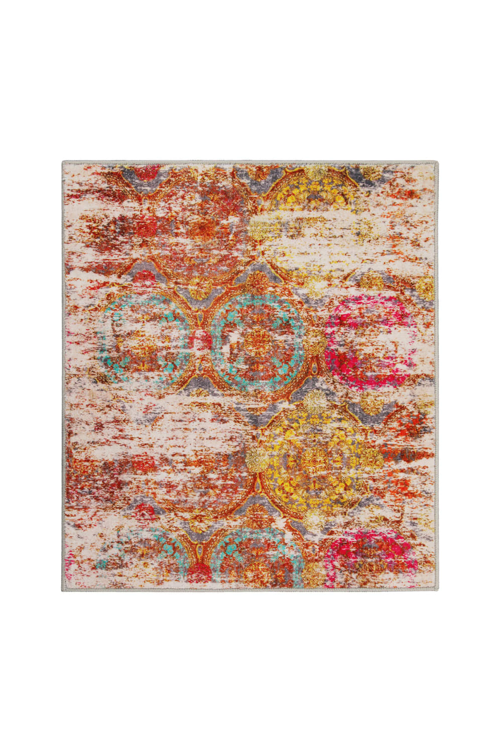 Wecon Home Mehrfarbige Badematte mit Digitaldruck 55x65 style vintage Mehrfarbig Öko-Tex Zertifikat Pes - Polyester