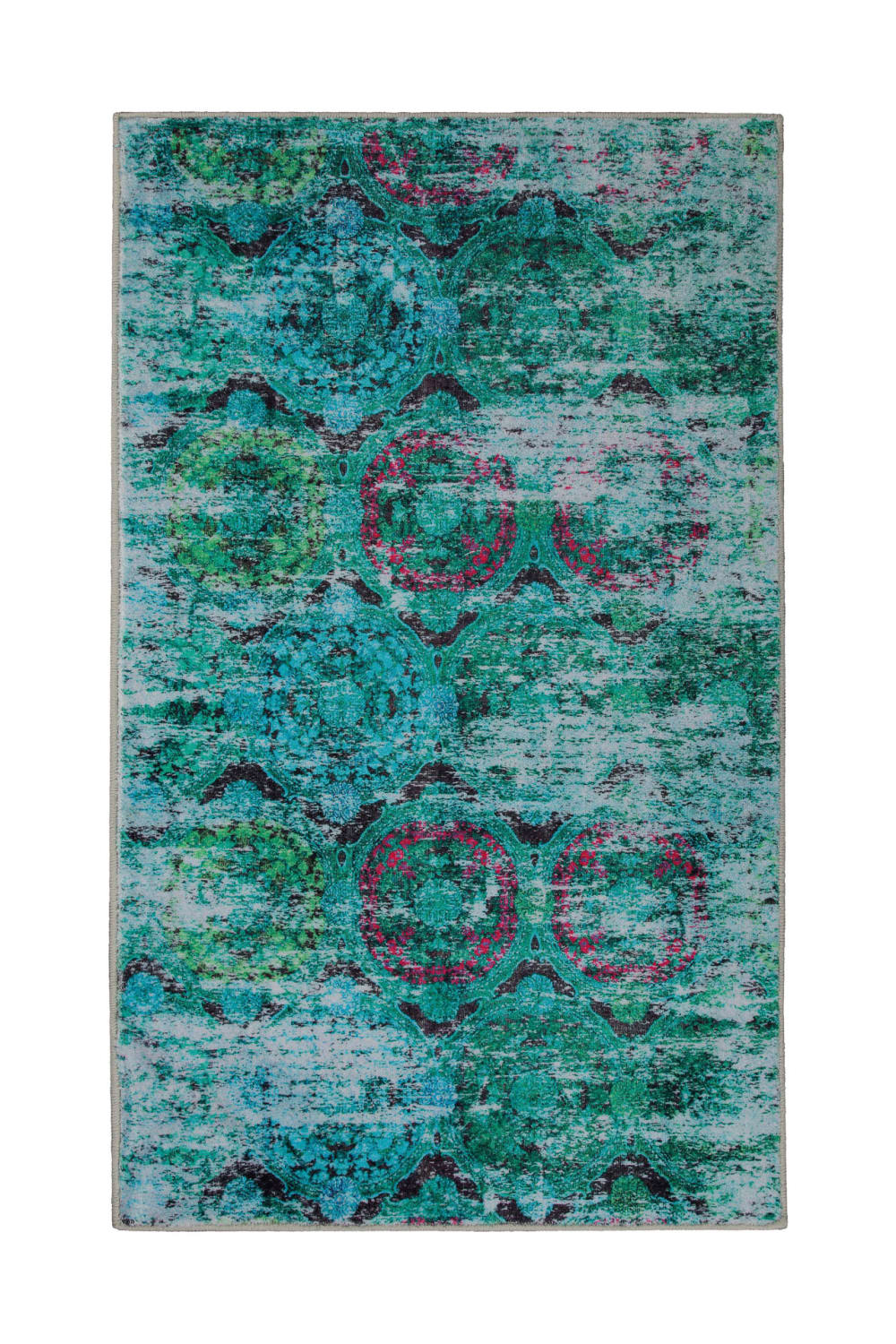 Wecon Home Grüner Badteppich mit Digitaldruck 55x65 style vintage Grün Öko-Tex Zertifikat Pes - Polyester