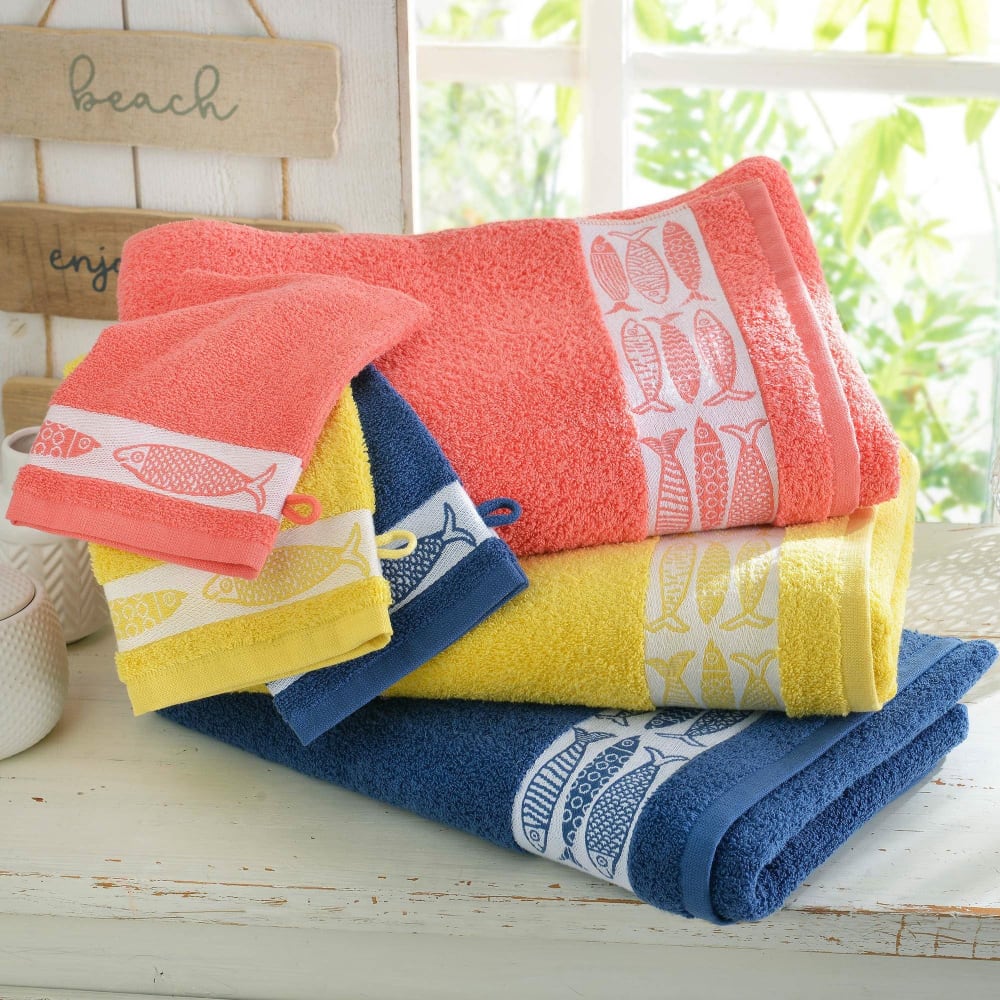 Serviette de toilette en coton 450 g/m² jaune mimosa 50x100cm