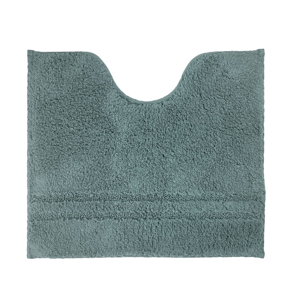 Tapis contour wc en coton vert de gris 50x45cm