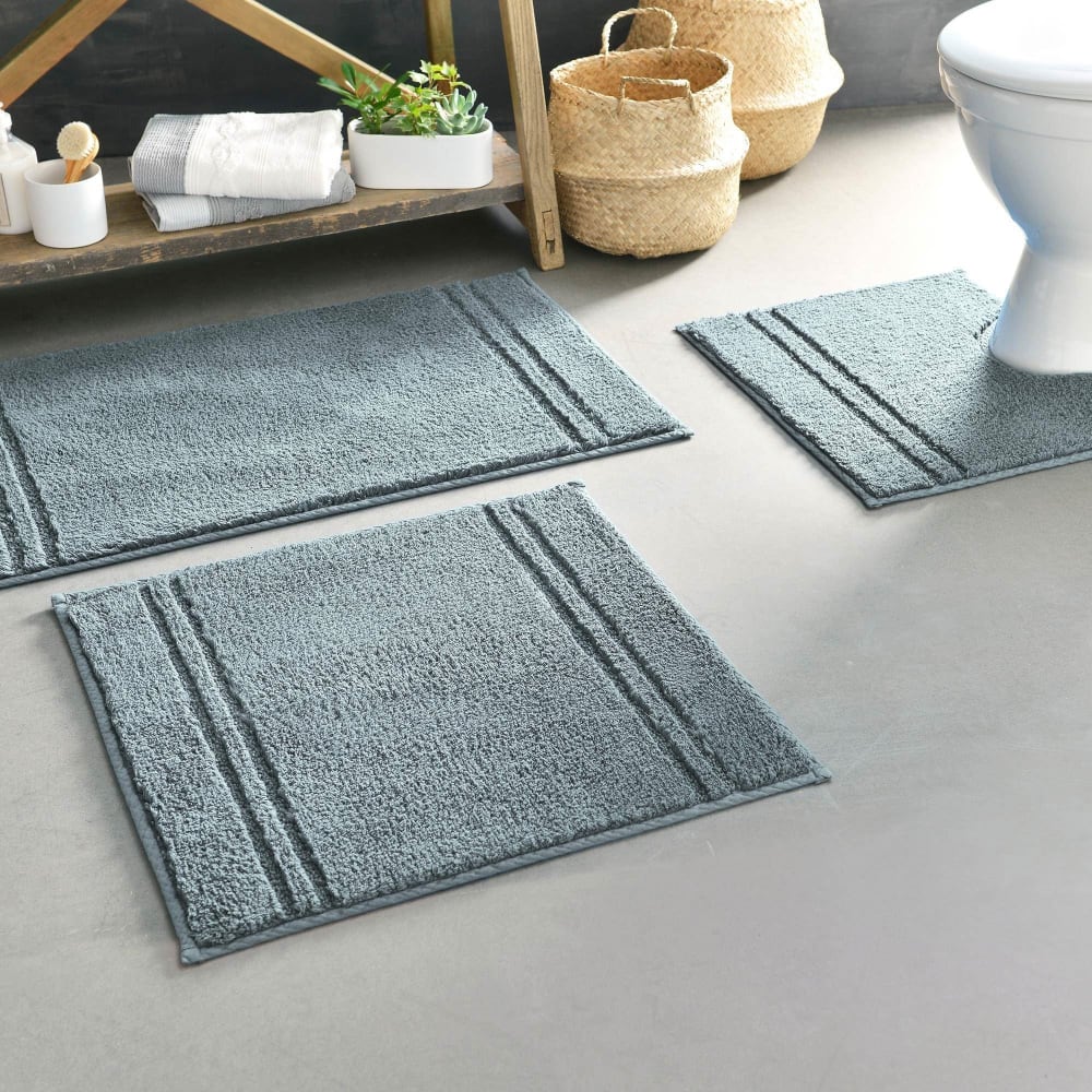 Tapis contour wc en coton vert de gris 50x45cm — vue 3