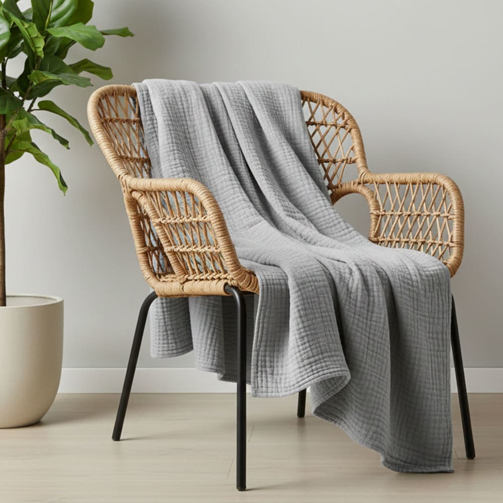 Housse de coussin en coton gris perle 40x40cm