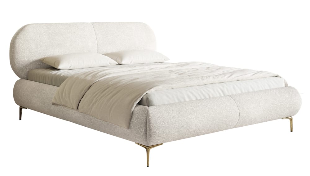 Selsey Polsterbett in Cremeweiß, 180 cm style modern Beige Stoff
