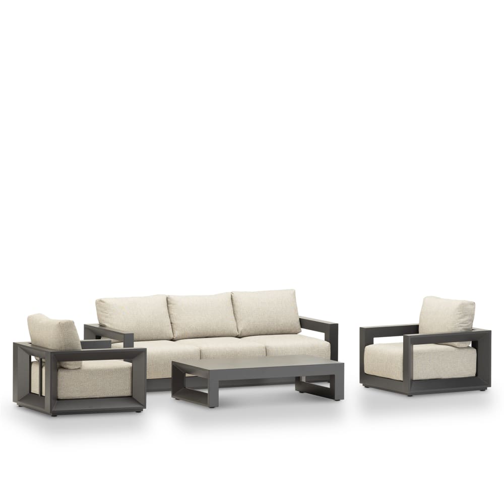 Salon de jardin 5 places aluminium anthracite