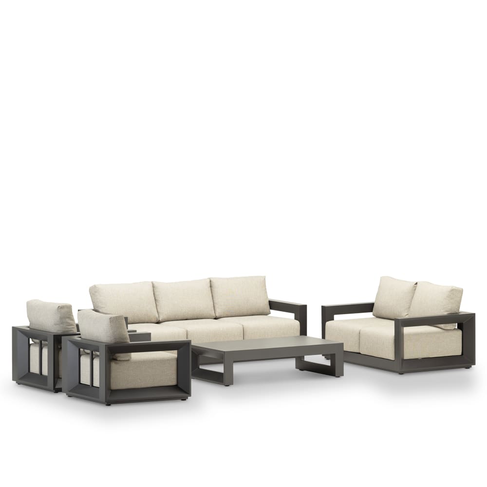 Ensemble de jardin 7 places aluminium anthracite