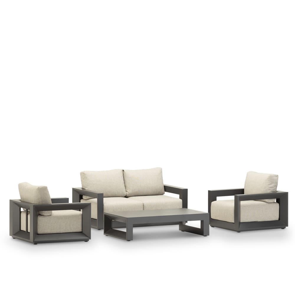 Salon de jardin 4 places aluminium anthracite