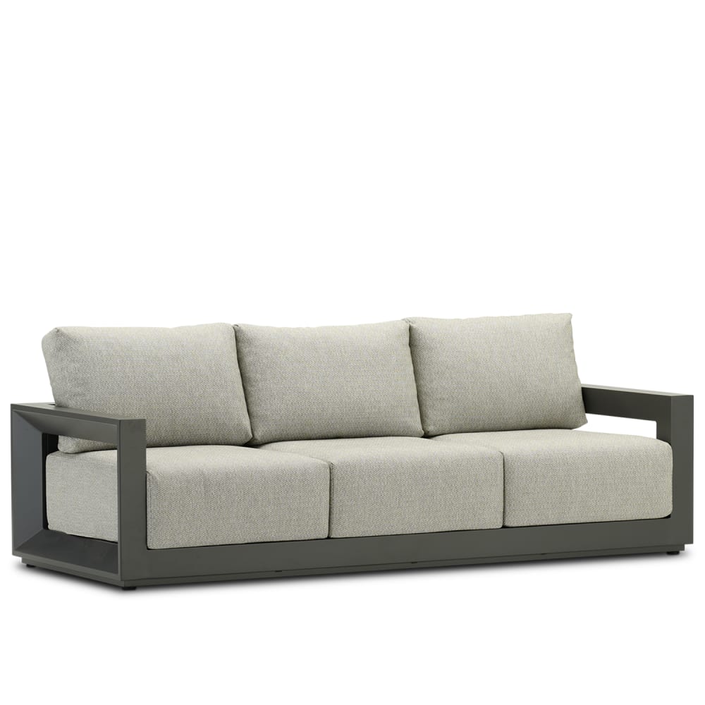 Canapé 3 places aluminium anthracite 230x93x85.5cm