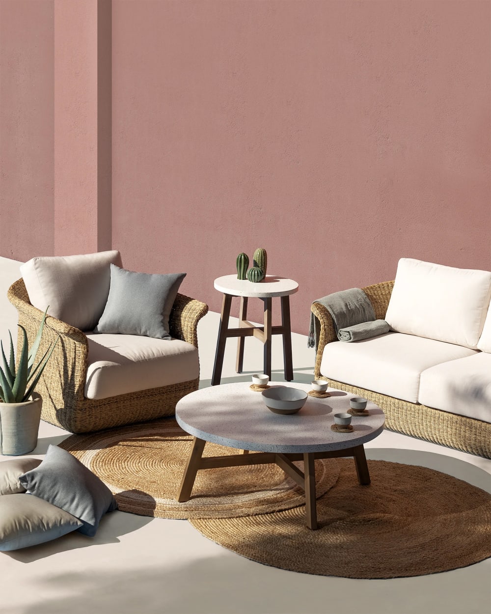 Canapé de jardin 3 places en rotin synthétique 225x83x73cm - Maisons du Monde