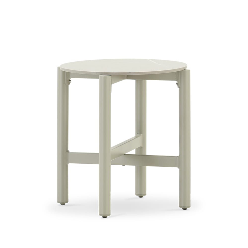 Table basse de jardin ronde imitation pierre D50cm