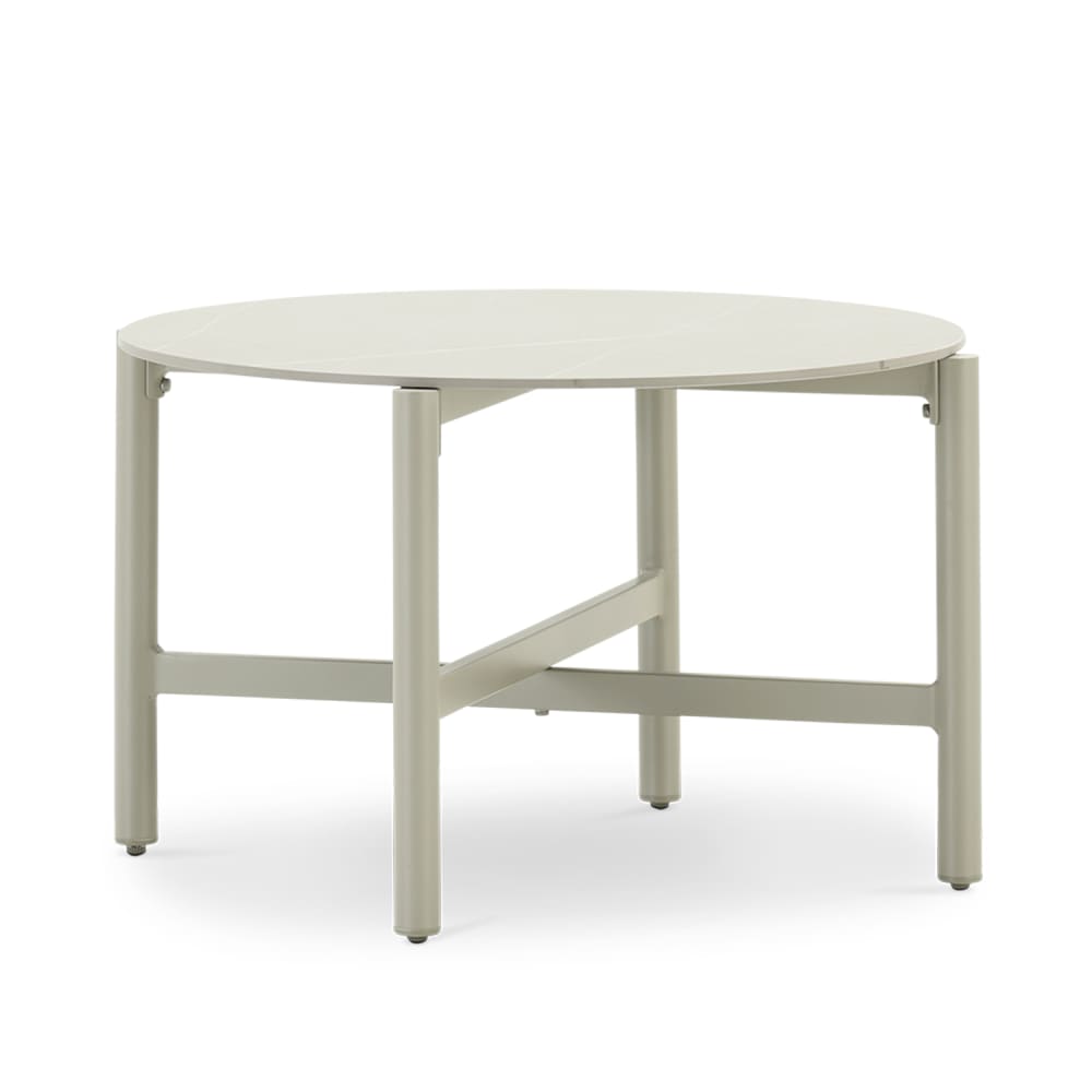 Table basse de jardin ronde imitation pierre 84cm