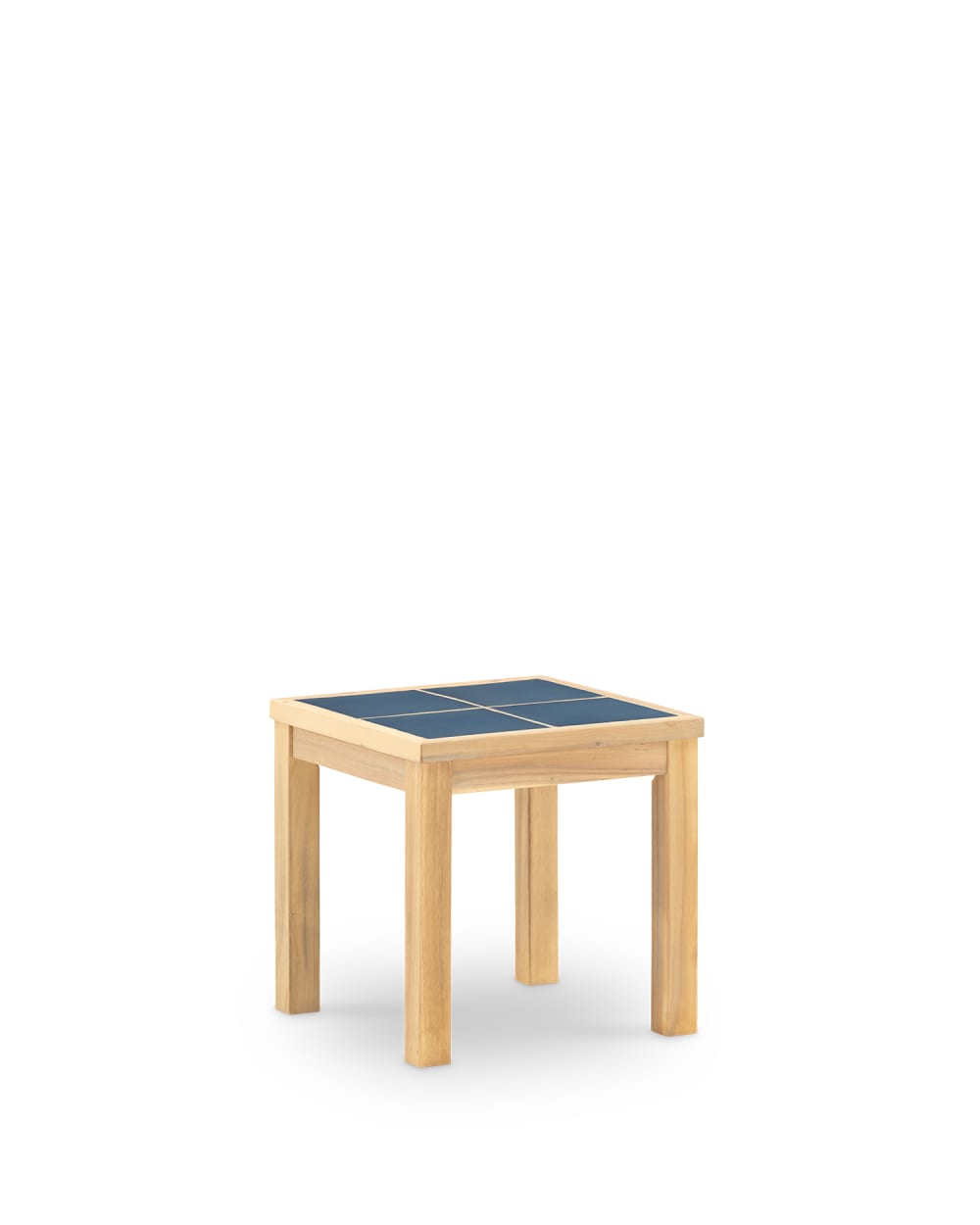 Defora Home Garten Beistelltisch 45x45 aus Holz und blauer Keramiken - Keramik