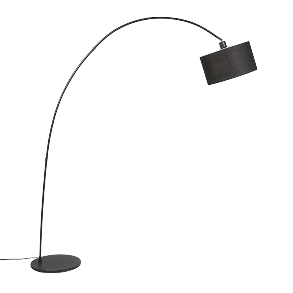 QAZQA Bogenlampe schwarz inkl. A60 Wifi style modern - Metall