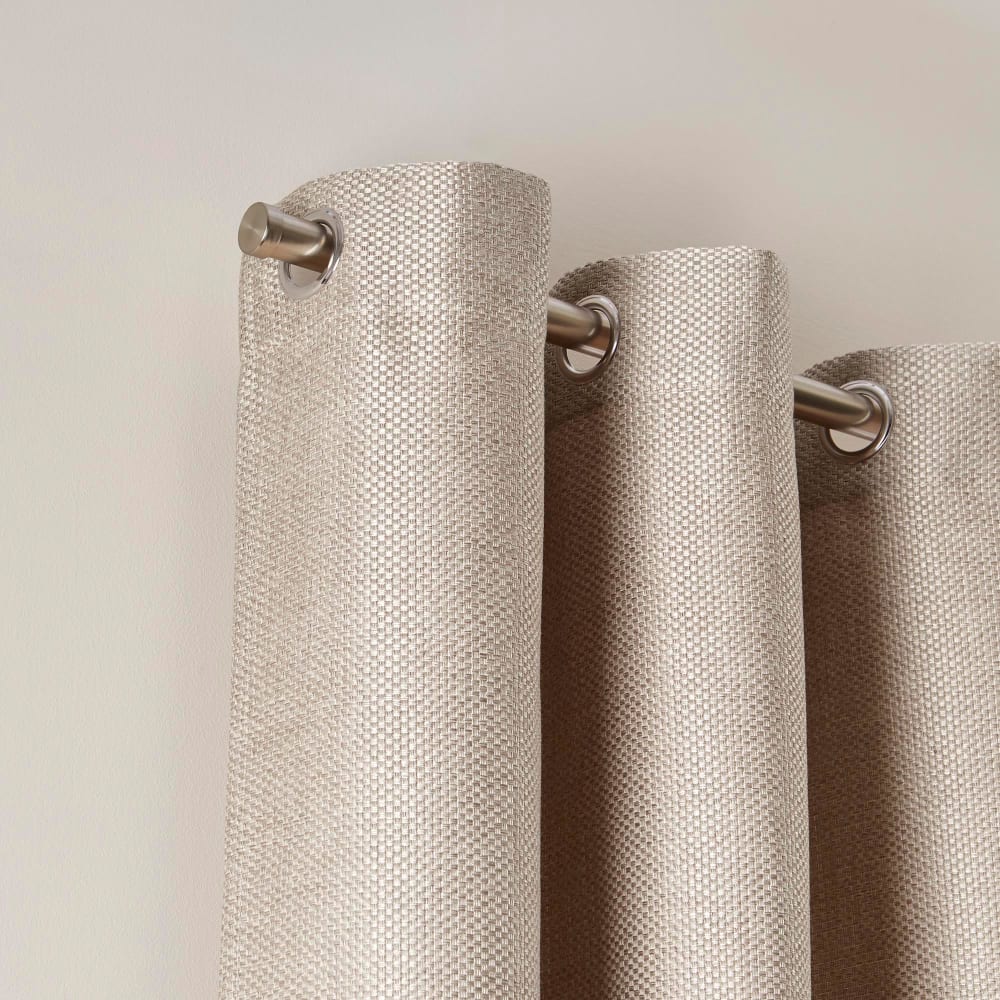 Rideau tissage toile à l'effet satiné beige 350x277 cm - Maisons du Monde