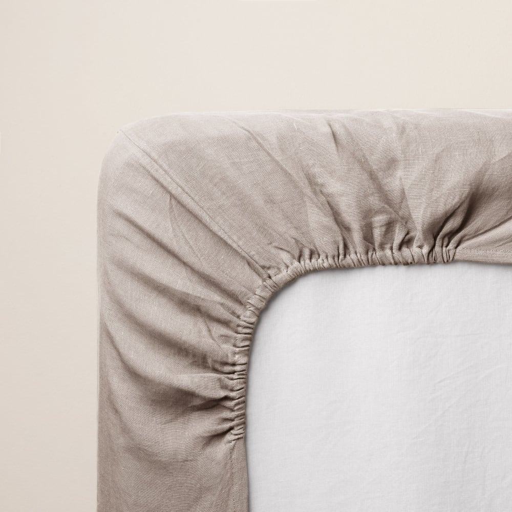 Drap housse en lin beige 180x200 cm - Maisons du Monde