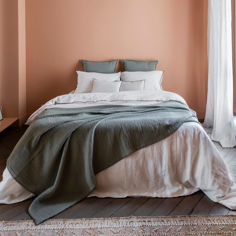 Housse de couette en lin blanc 260x240 cm