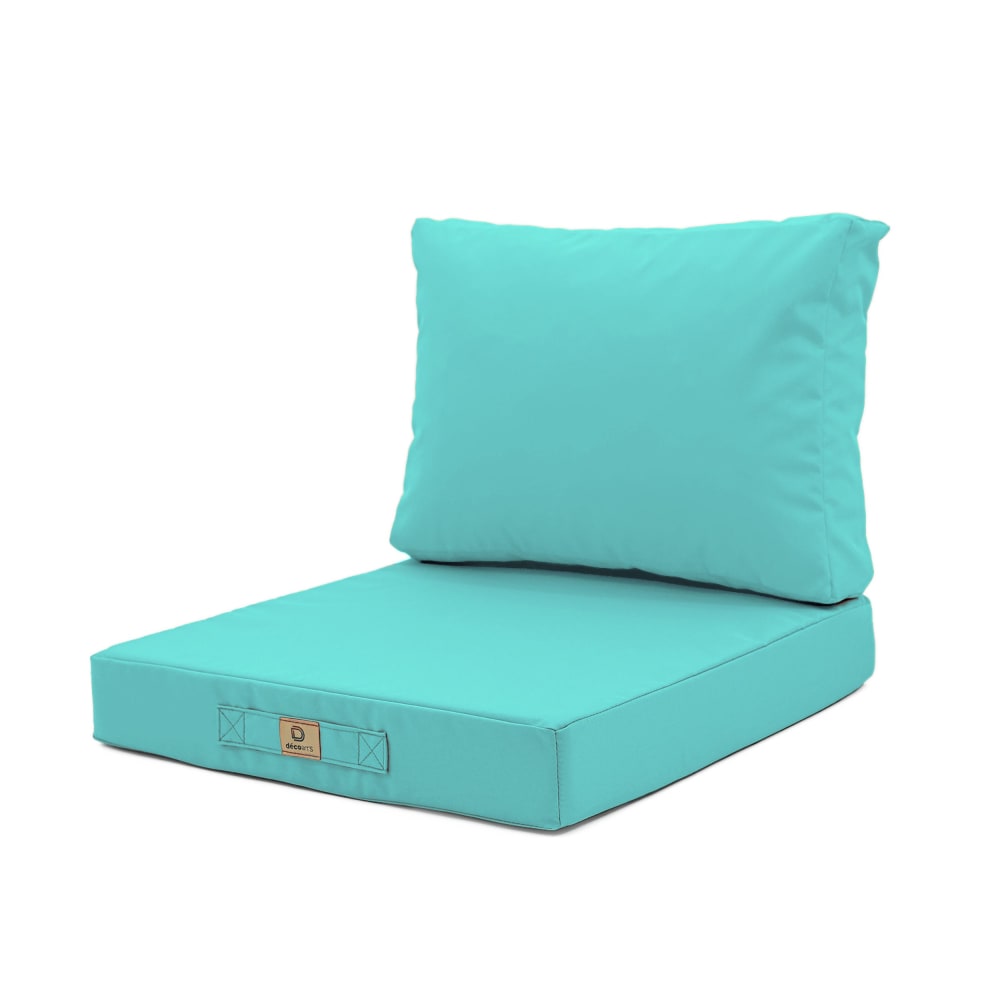 Coussins pour salon de jardin déhoussable 60x60cm Bleu caraïbes