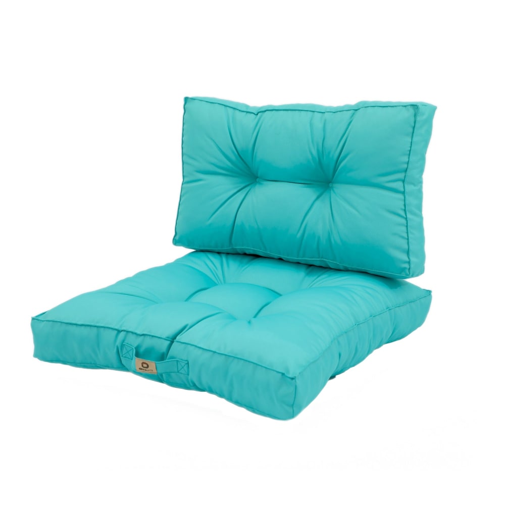 Coussins pour salon de jardin capitonné 60x60cm Bleu caraibes