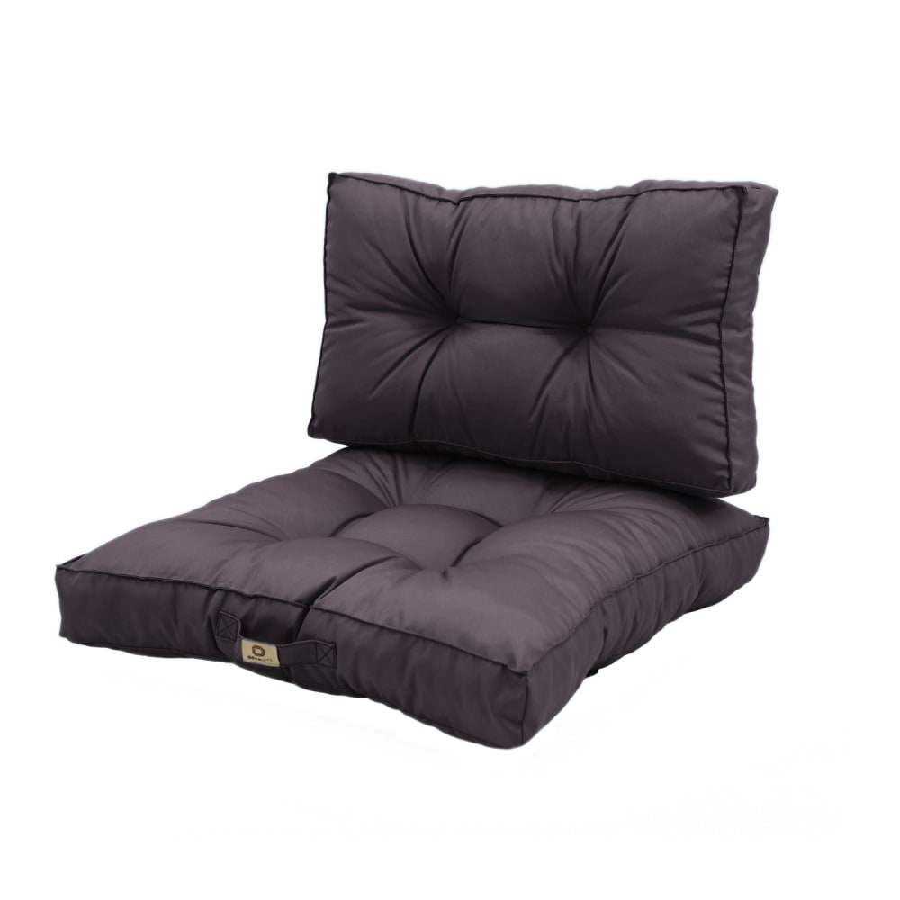 Coussins pour salon de jardin capitonné 60x60cm Gris carbone