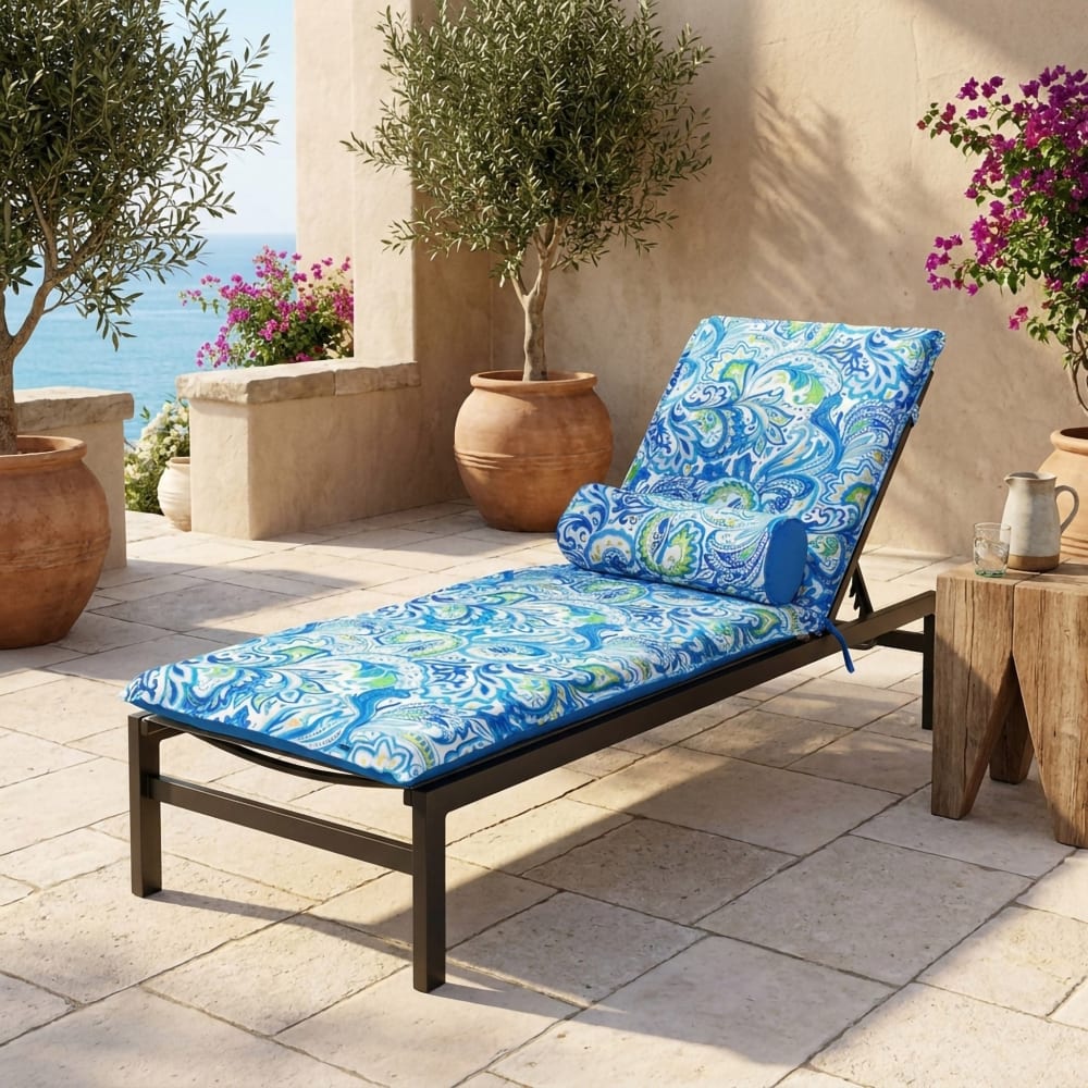 Coussin pour chaise longue et traversin 195x60x5cm motif arabesque - Maisons du Monde
