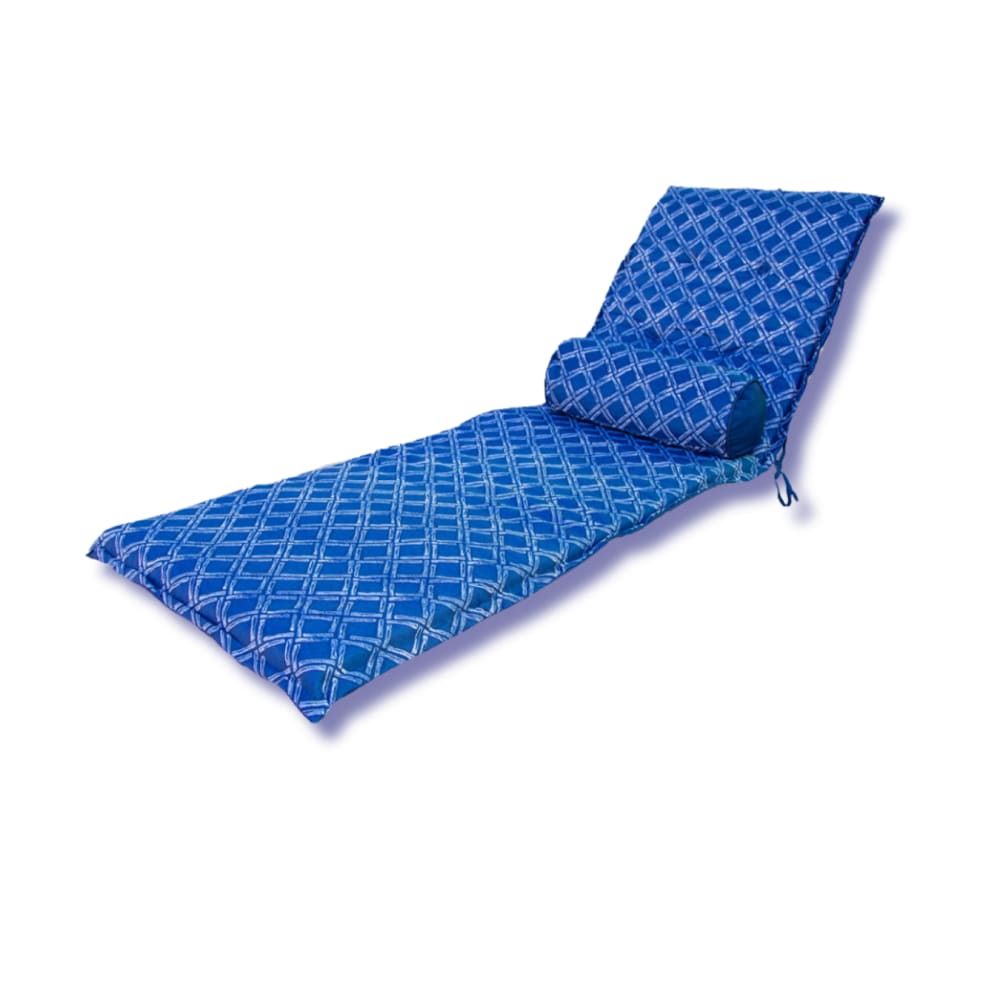 Coussin pour Chaise Longue et Traversin 195x60x5cm Motif Nautique bleu