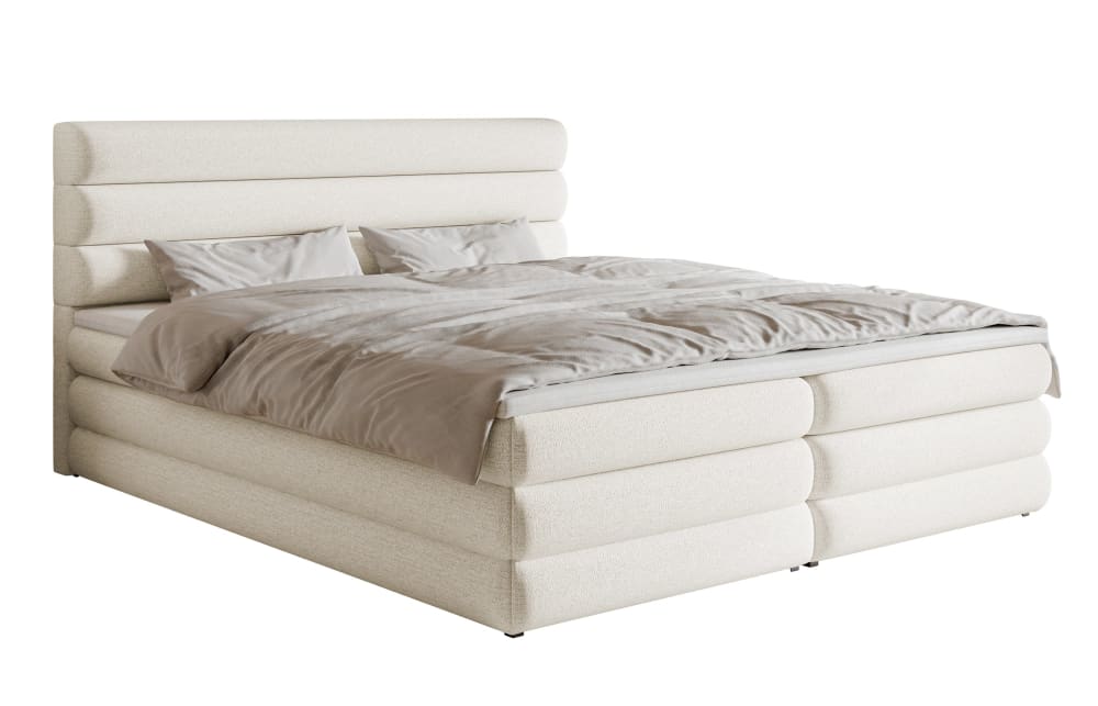 Selsey Boxspringbett mit Bettkasten, Hellbeige, 160 cm style modern - Stoff