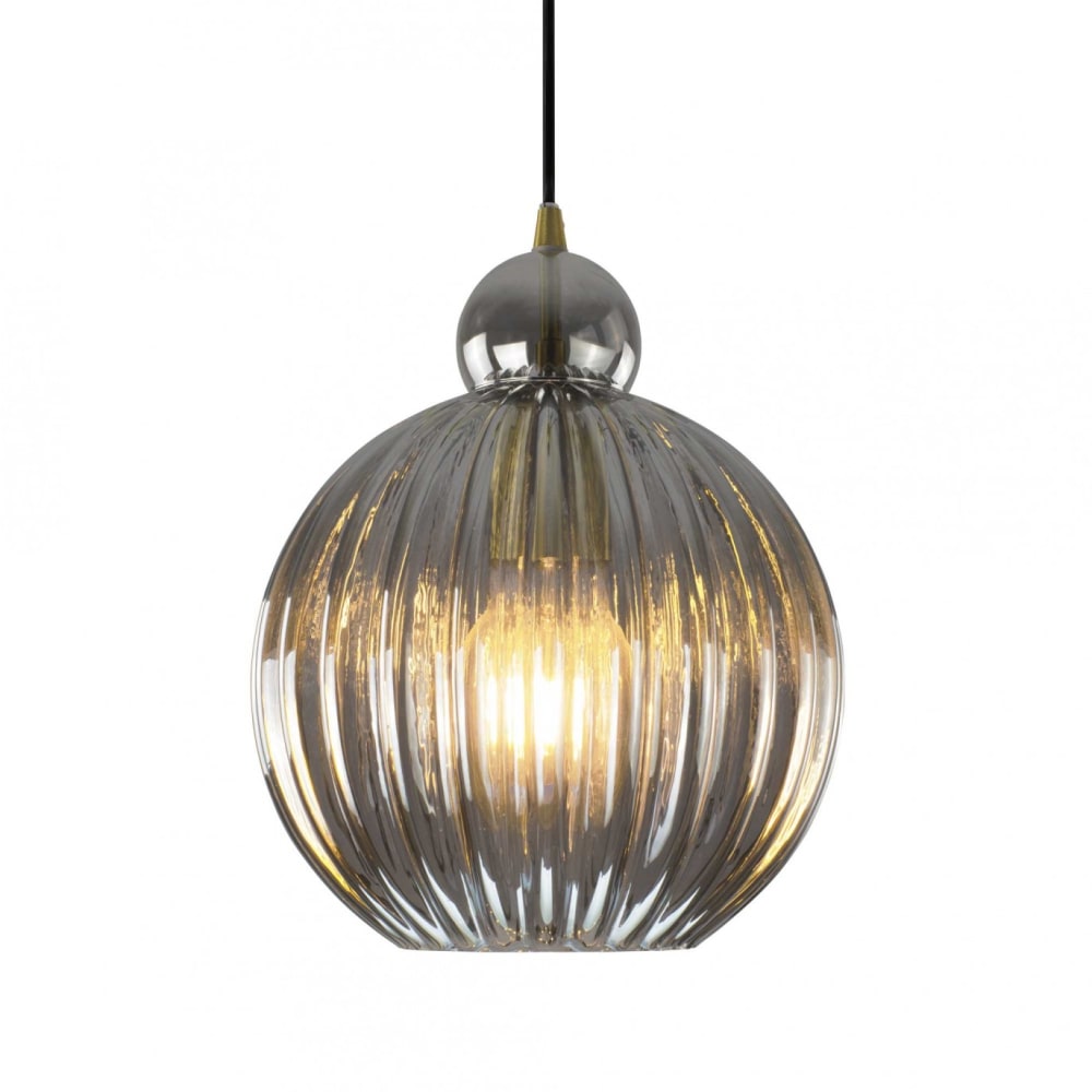 Suspension en verre et métal fumé