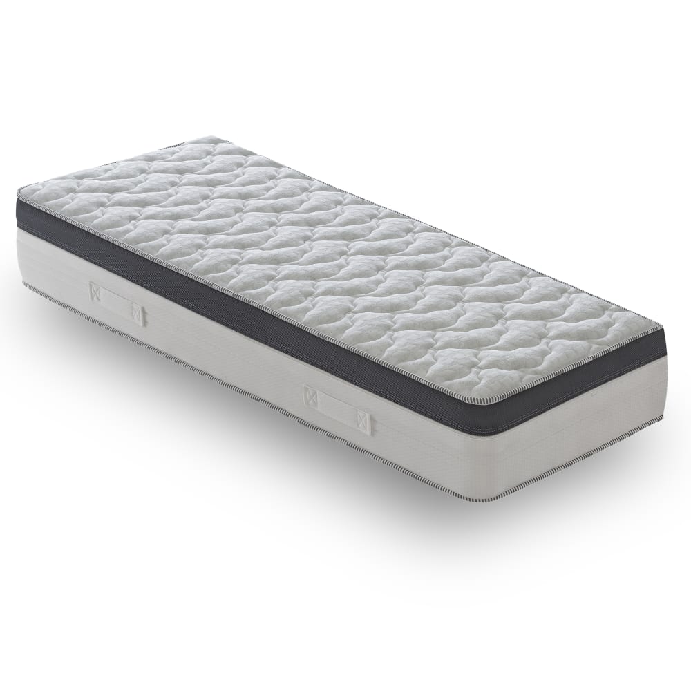 Materassiedoghe Matratzemit Taschenfederkern und Memory Foam 90X200 Höhe 28 cm Grau Pes - Polyester