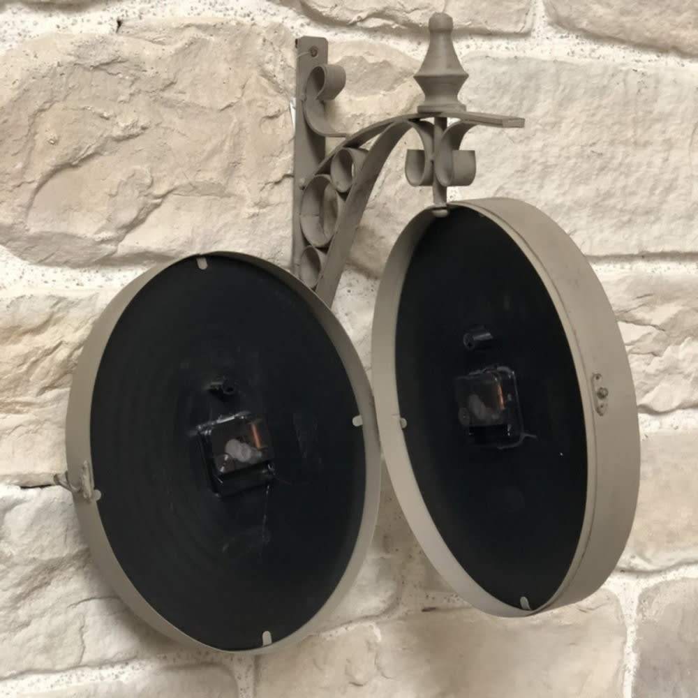 Horloge murale décorative double face vintage métal marron 48 cm