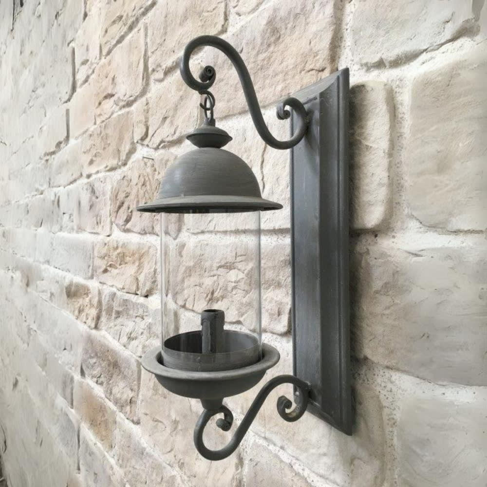 Lanterne en métal gris 46 x 15 x 23 cm - Maisons du Monde