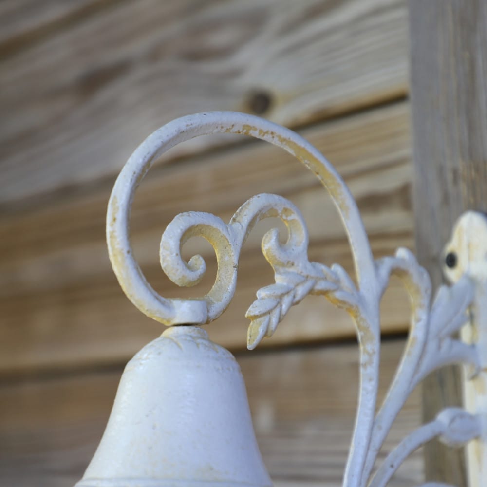 Cloche de jardin de porte ancienne en fonte blanche 23 x 19.5 cm — vue 4