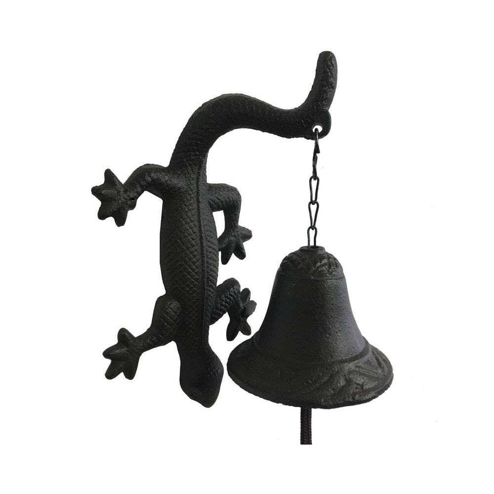 Cloche de jardin de porte ancienne salamandre fonte marron 12x23.5cm