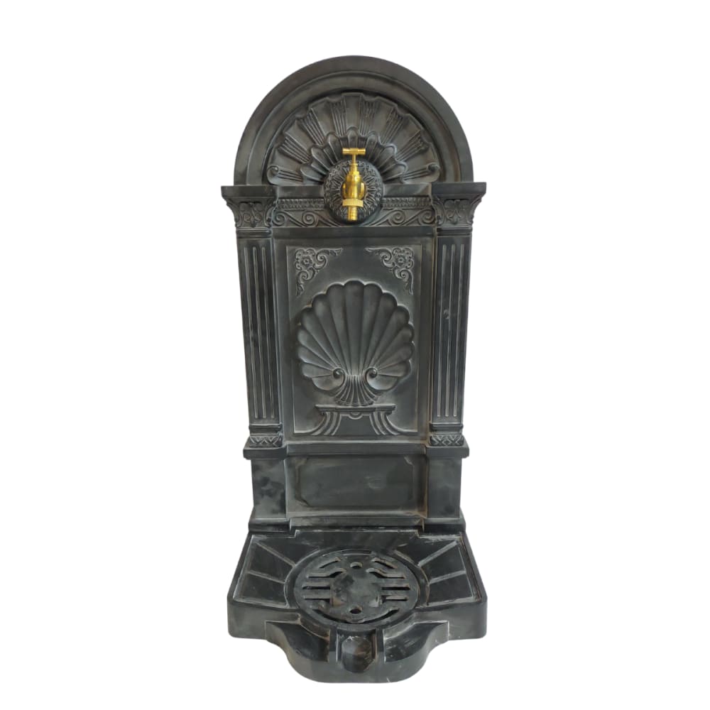 Fontaine de jardin extérieur en fonte aluminium noire 42 x 32 x 84 cm