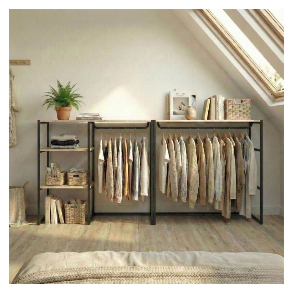 Lot de 2 portants vêtements sous combles modulables 200x85cm - Maisons du Monde