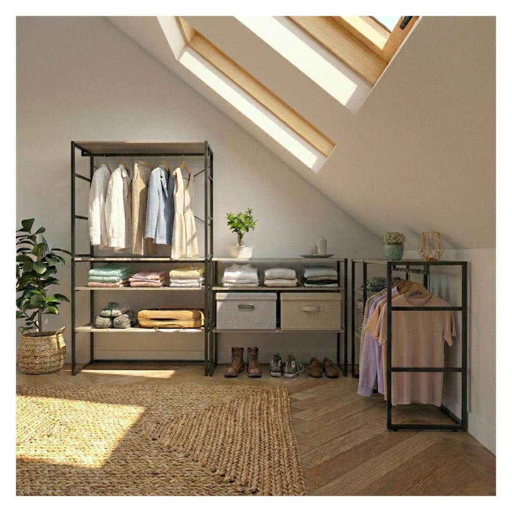 Lot de 4 portants vêtements sous combles modulables 400x85cm - Maisons du Monde