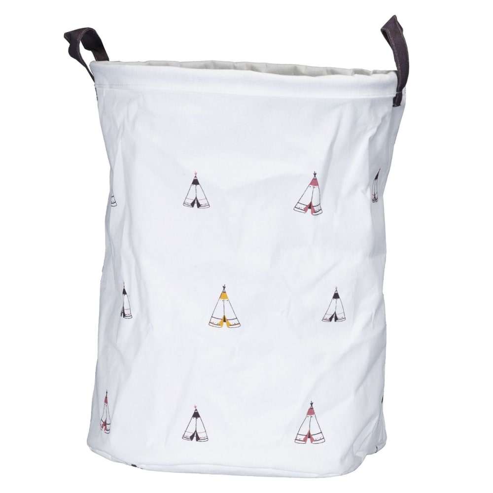 Sauthon Panière de rangement en tissu Blanc Coton - 31x31x39cm